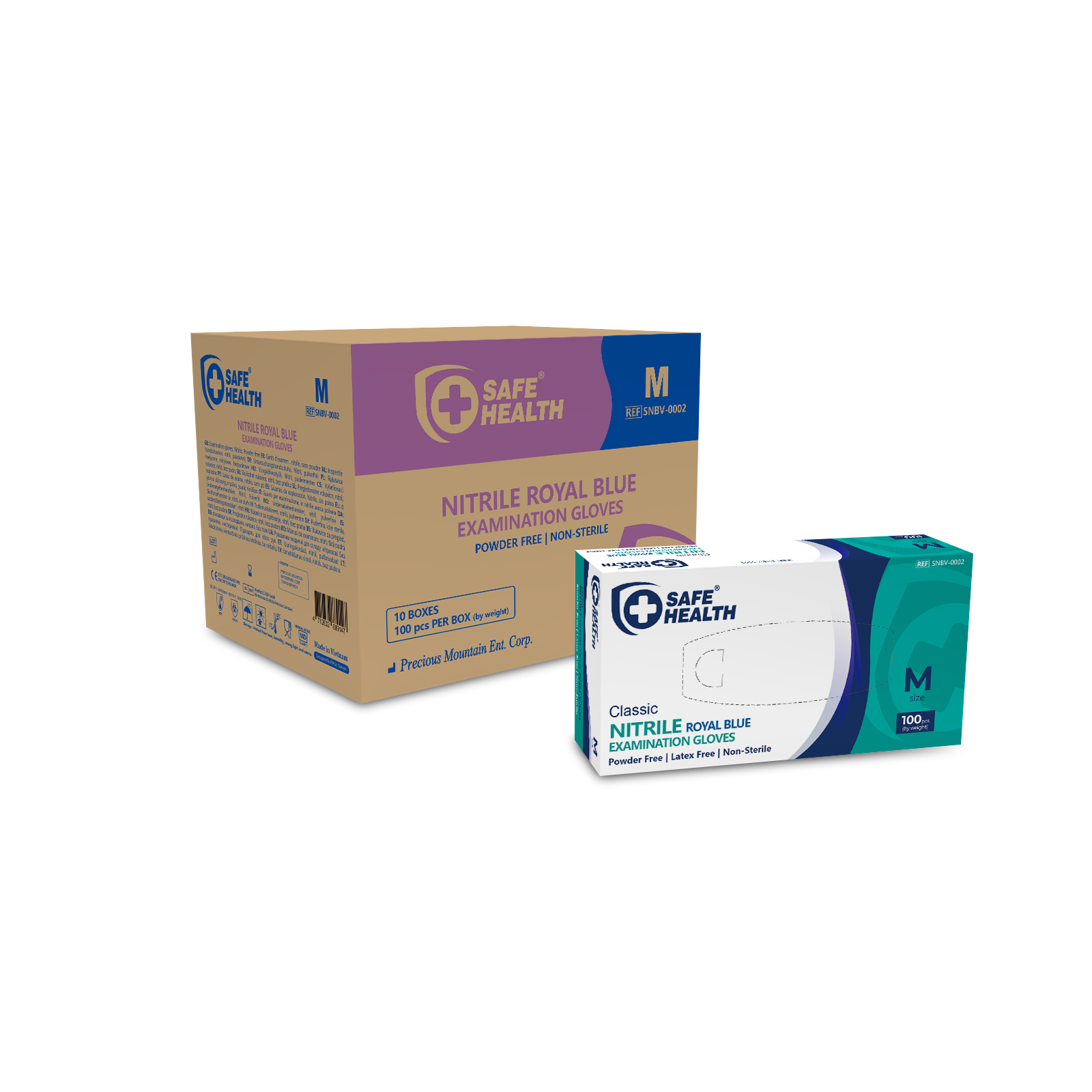 Safehealth 3.5g Blue Nitrile Gloves (10x100)