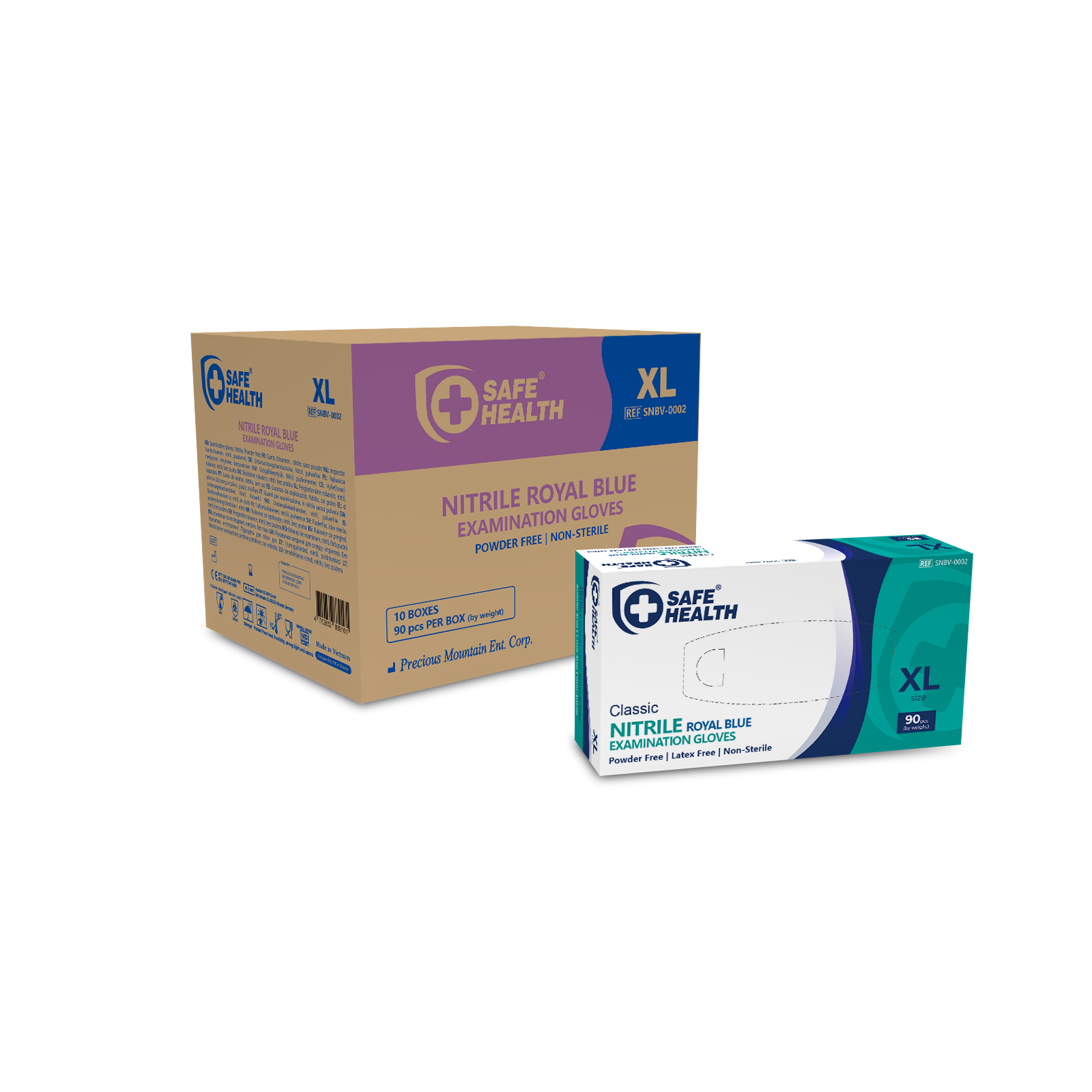 Safehealth 3.5g Blue Nitrile Gloves (10x100)